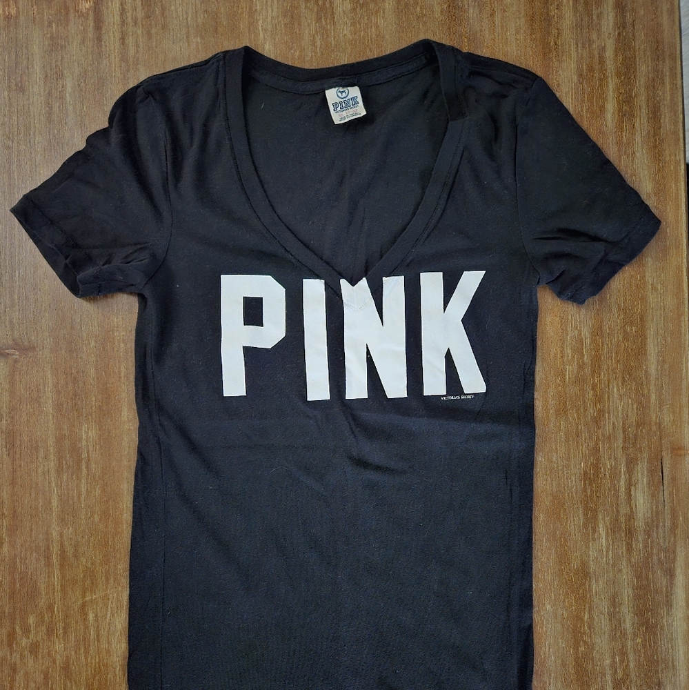 Victoria's Secret PINK Black Tee T-shirt